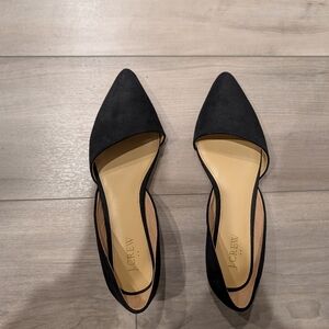 J. Crew Black Suede Zoe d'orsay Flats NWOT